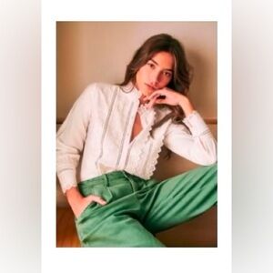 Sézane Chemise Agalia in Ecru size US 4